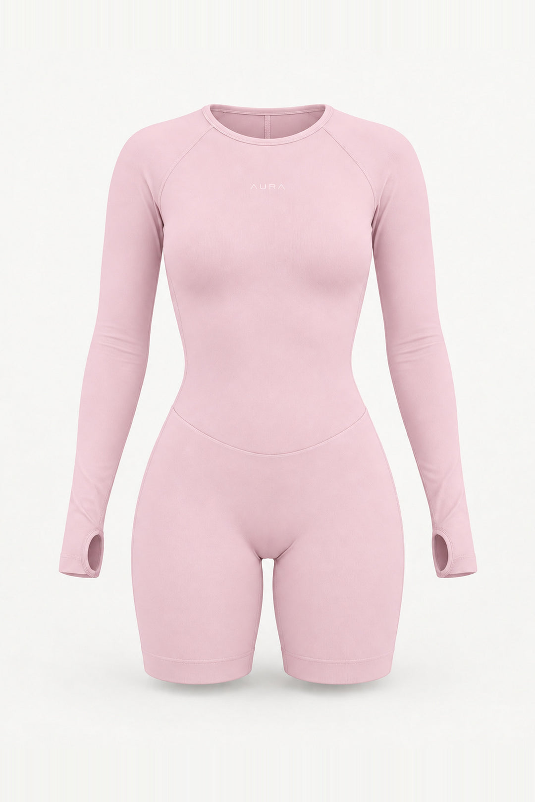 Form Long Sleeve Jumpsuit, Pink Blush ghost mannequin