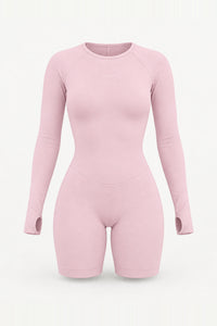 Form Long Sleeve Jumpsuit, Pink Blush ghost mannequin