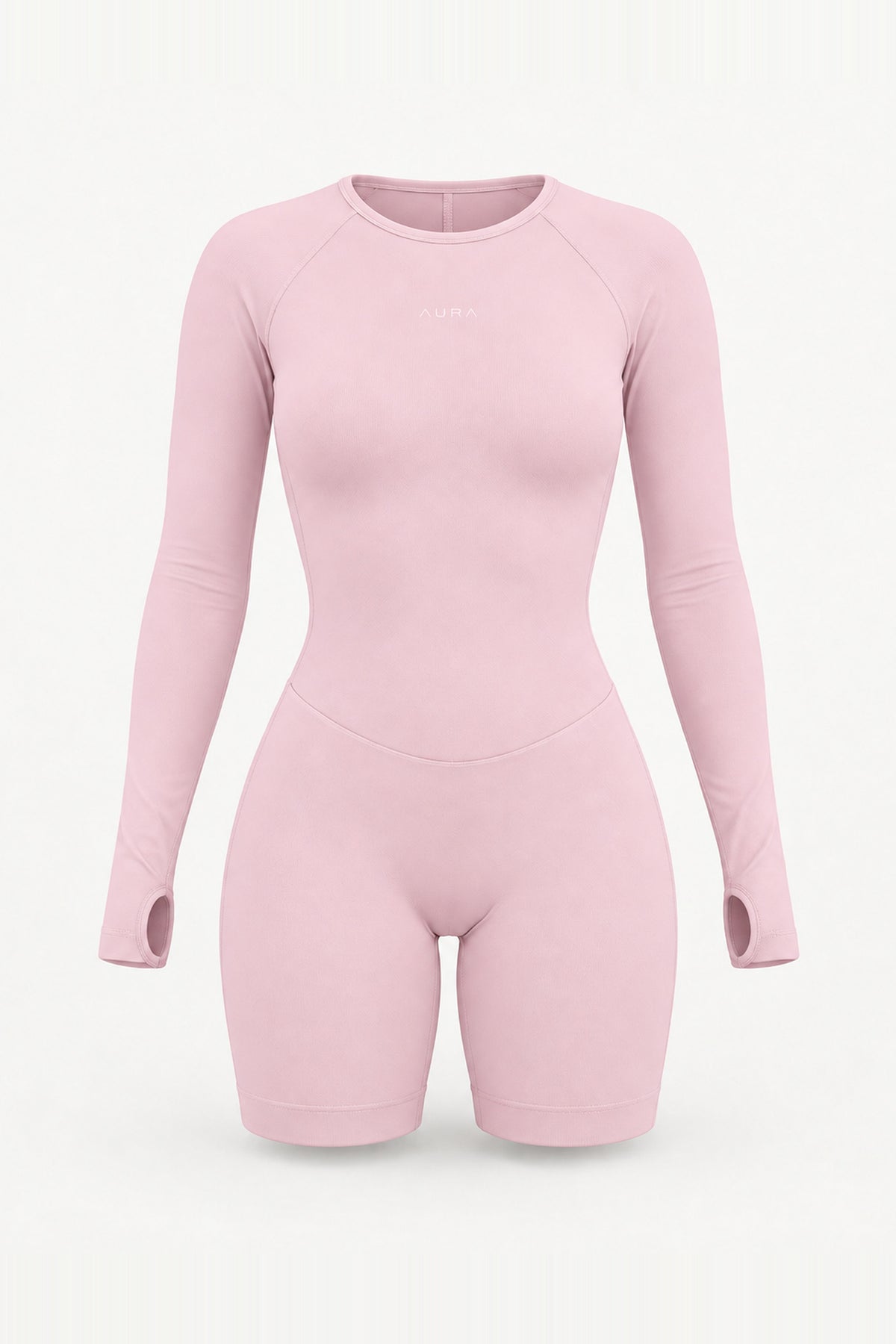 Form Long Sleeve Jumpsuit, Pink Blush ghost mannequin