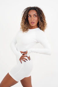 Form Long Sleeve Jumpsuit, White