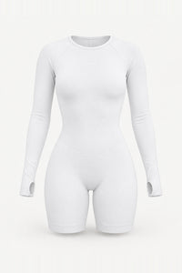 Form Long Sleeve Jumpsuit, White ghost mannequin