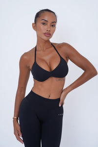 Form Strappy Bra — Black
